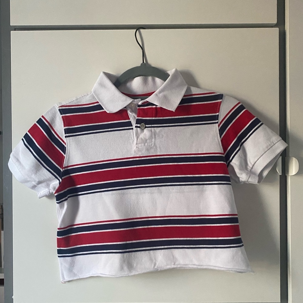 collared cropped T shirt